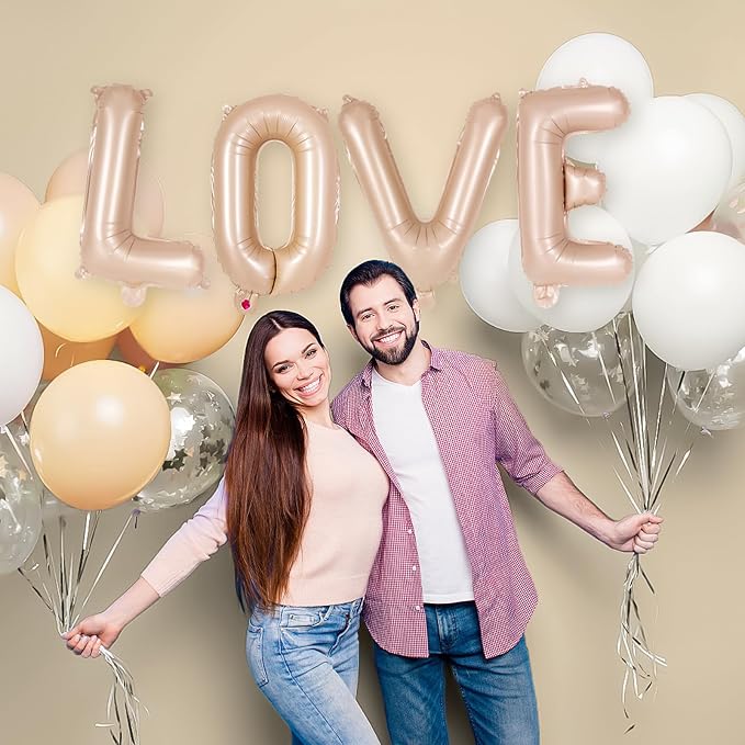 52 Pcs Caramel Letter Balloons, 16 Inch Foil Alphabet Letter Balloons, Letter - Image 4