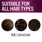 Schwarzkopf Keratin Permanent Hair Dye Cream, 4.0 Cappuccino, Professional Quality Color for Up to 100% Gray Coverage, Bond Enforcing System
