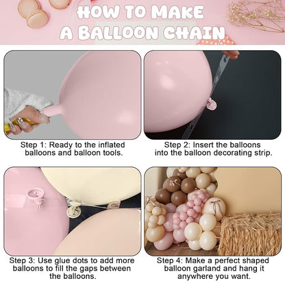 Pink Brown Balloon Arch Garland Kit, Cowgirl Rodeo Balloons Dusty Blush Light - Image 6