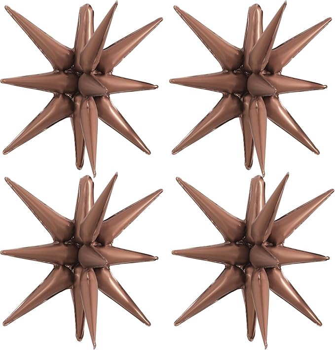TONIFUL 4 Pcs Explosion Star Balloons Chocolate Foil Balloon Party Decor | 22 by TONIFUL