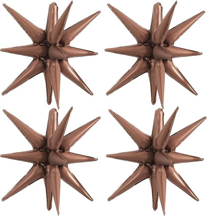 TONIFUL 4 Pcs Explosion Star Balloons Chocolate Foil Balloon Party Decor | 22 by TONIFUL