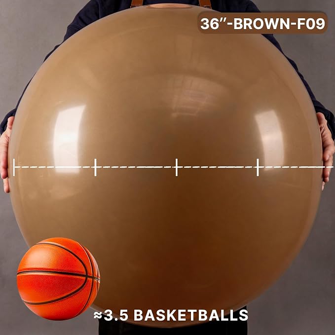 PartyWoo Brown Balloons 4pcs Boho Neutral Coffee Tan Fall Color | 36 Inch - Image 2