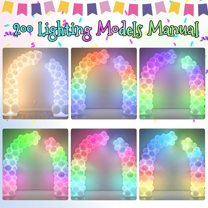 Lighted Half Arch Balloon Stand Kit 8.2FT/6FT Balloon Arch Kit - Image 3