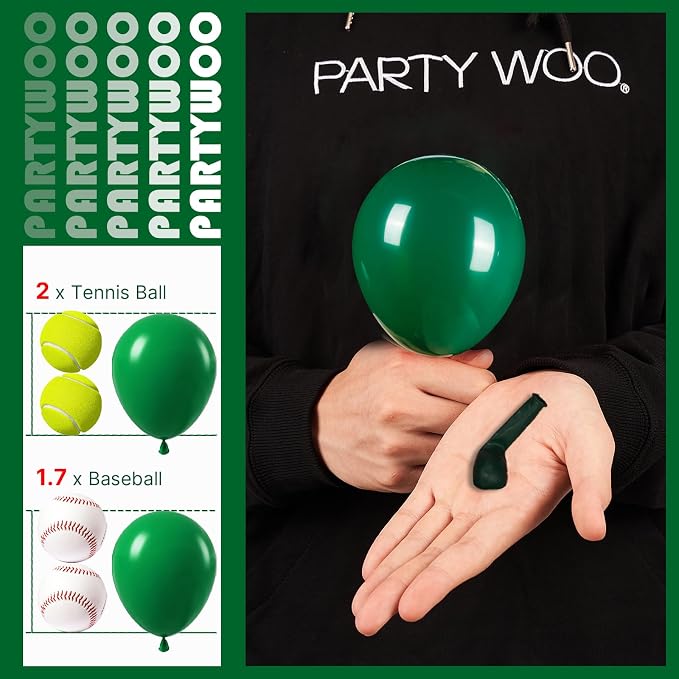 PartyWoo Dark Green Balloons 100pcs Emerald Forest Green Color | 5 Inch Balloons - Image 3