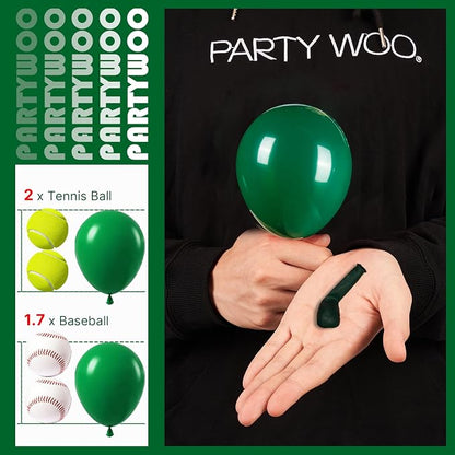 PartyWoo Dark Green Balloons 100pcs Emerald Forest Green Color | 5 Inch Balloons - Image 3
