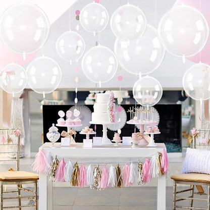 12Pcs Clear Round Foil Balloons - Image 6