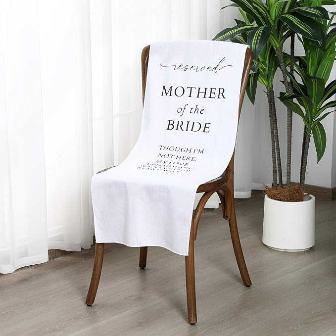 HunnmingRe Mother of the Bride Wedding Memorial Reserved Chair Sign Banner in - Image 5