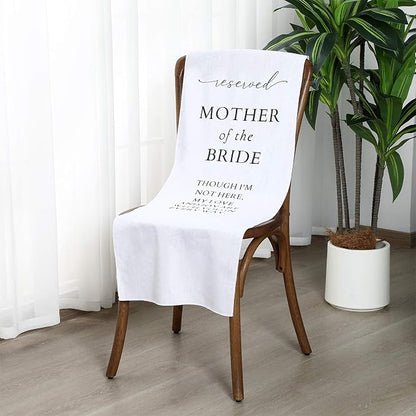 HunnmingRe Mother of the Bride Wedding Memorial Reserved Chair Sign Banner in - Image 5