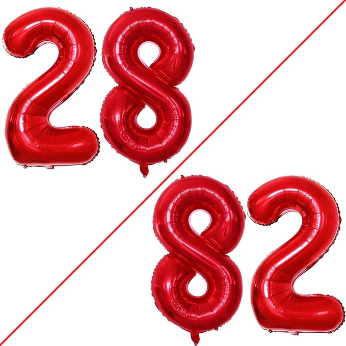 Number 28 Balloons for 28th Birthday Party Decorations, 42 Inch Jumbo Foil by GOER