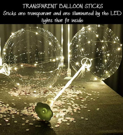 Clear Transparent Balloon Sticks and Stands set, reusable balloon sticks - Image 4