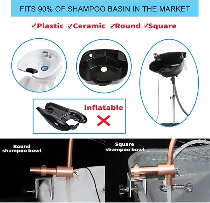 Massage Salon & Spa Basin Faucet, Water Circulation Rack for Head Hair Salon Head Spa Frame Head Therapy Device 180° Arc Design