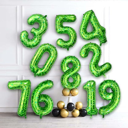 40 Inch Green Pixel Number 1 Balloon, Lime Green Large Foil Number Balloon 1st - Image 5