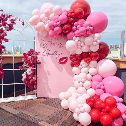 PartyWoo Hot Pink Balloon Arch Kit 142pcs Light Pink Balloons | Magenta Fuchsia - Image 5