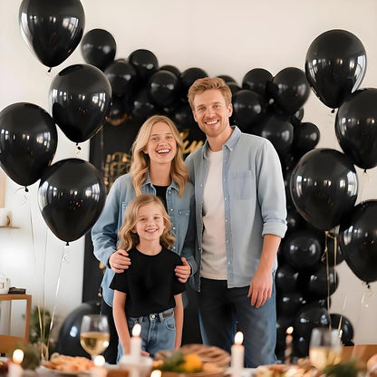 Black Balloon 110pcs, 12 Inch Thickened Latex Party Balloons Helium Bright Color - Image 9