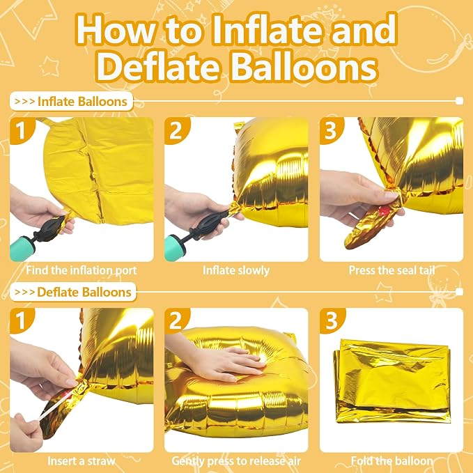 NISOCY 36PCS Metallic Gold Square Foil Balloons Wall Backdrop | Double Sided - Image 3