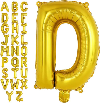 Gold Letter D Balloons, 40 Inch Large Foil Letter Balloons, Custom Phrase by YOTHORN
