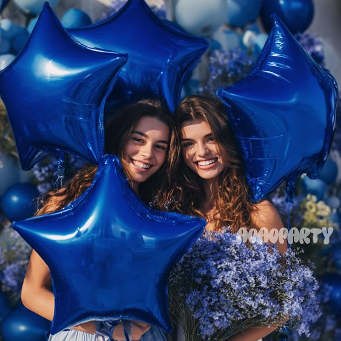 25Pcs Blue Star Shaped Balloons 18Inch Foil Mylar Balloon Helium | - Image 5