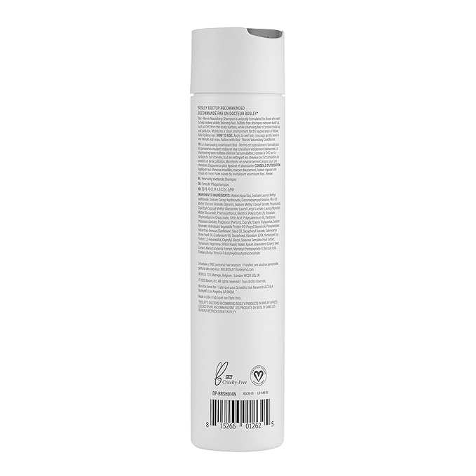 BosRevive Nourishing Shampoo for Noticeably Thinning Hair (Color Safe) – DHT Blocker, Sulfate-Free, Vegan Formula with Biotin, Saw Palmetto & Rosemary – Strengthens & Volumizes – 10.1 Fl Oz