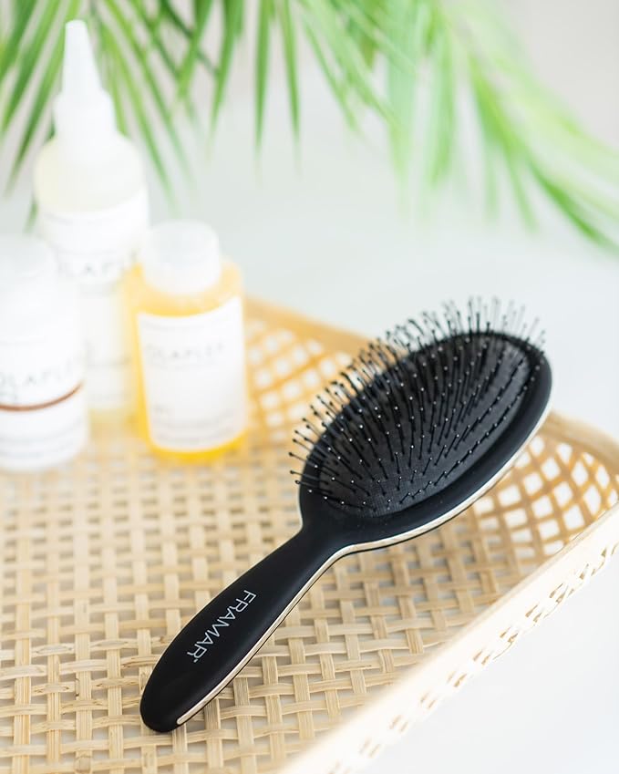 Framar Detangling Brush for Curly Hair – Hair Brushes for Women Detangler, Wet Detangler Hair Brush Wet, Wet Hairbrush For Women, Hairbrushes, Wet Hair Brush Detangler – Reduces Hair Breakage Black
