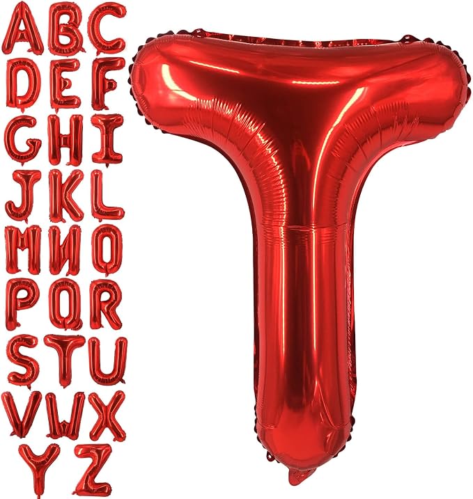 Lovoir 40 Inch Large Red Letter T Balloons Big Size Jumbo Mylar Foil Helium by Lovoir