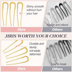 2PCS 5.5Inch French Hair Pins Large U-Shaped Pins for Women and Girls Fashion Metal Hair Pin French Twist Hair Pins for Buns, Updos,Stylish and Functional(set4-gold)