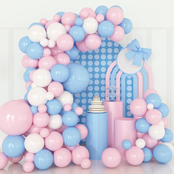 Pink and Blue Balloons Garland Kit, Baby Shower, Gender Reveal Party Decoration by PATYDECRO