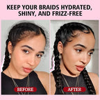 Rose Water for Hair Loc Spray Refreshing for Locs - Braid Oil for Soothes Moisturizes Dry & Itchy Scalp Braiding Scalp Oil for Twists - Loc Brush for Dreads Comfortable Massage Comb & Braid Bonnet