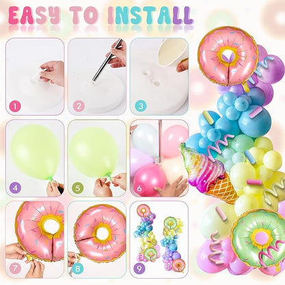 2 Sets Christmas Candy Doughnut Balloon Column Stand Kits Adjustable Macaron - Image 5