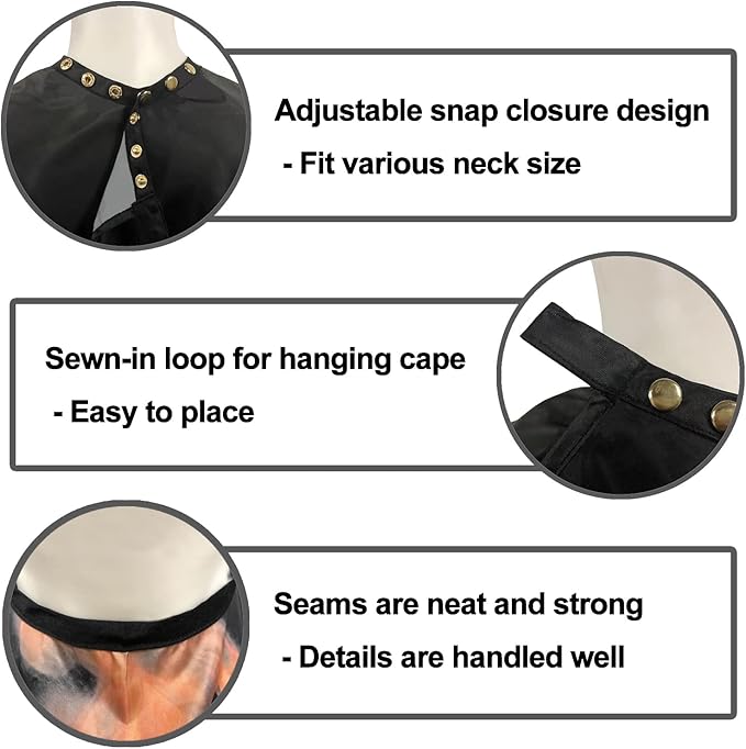 Barber Capes for Men Hair Cutting Salon Cape with Snaps Hairdresser Gown Stylist Cape- 63”× 56”