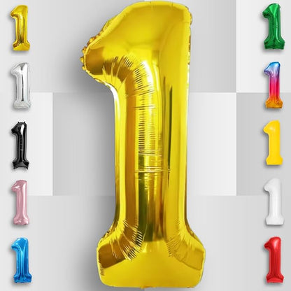 Gold Number Balloon 1 Mylar Foil Balloons 40 inch - Image 5