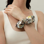 LILYSILK Silk Hair Scrunchies Ties for Frizz & Breakage Prevention 100% Mulberry No Damage Elastic Ponytail Holders, Aquarius