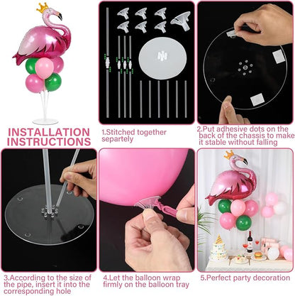 2 Sets Summer Tropical Flamingo Balloon Column Stand Kit - Image 3