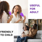 2 Pieces Detangling Brush for Afro America/African Hair Textured 3a to 4c Kinky Wavy/Curly/Coily/Wet/Dry/Oil/Thick/Long Hair, Knots Detangler Easy to Clean (Black, Purple)