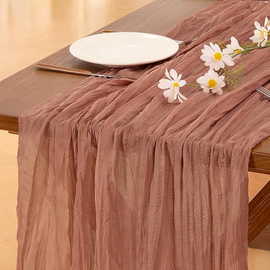 Cheesecloth Table Runner Summer Boho Wedding Birthday Party Home Decor | Dusty by Socomi