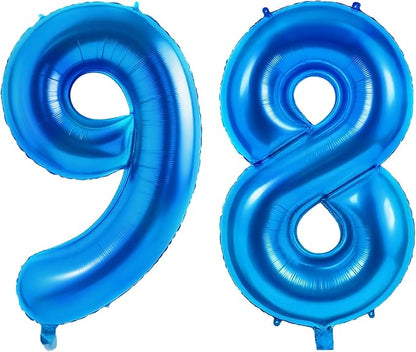 Number 98 Balloons for 98th Birthday Party Decorations, 0-100 Large No.98 by Joycard