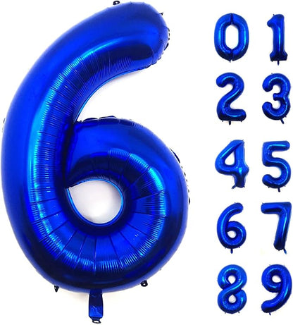Lovoir 40 Inch Navy Blue Number 6 Balloon Large Size Jumbo Digit Mylar Foil by Lovoir