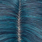 BUFASHION 14" Women Short Ombre Blue Kinky Straight Cosplay Synthetic Wigs With Air Bangs 46 Colors Available (Ombre Blue)