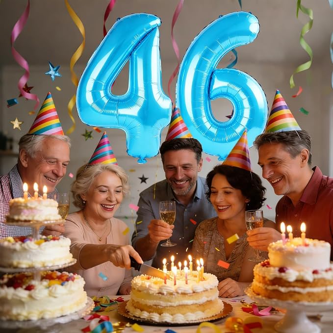 40 Inch Number 46 Balloons for 46th Birthday Party Decorations, 0-100 Jewelry - Image 2