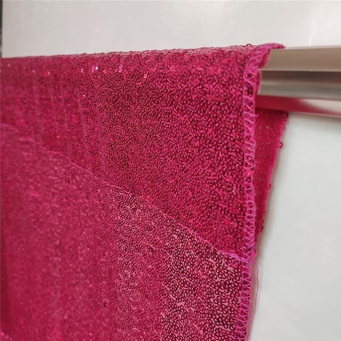 Eternal Beauty Hot Pink 3mm Sequin Backdrop 2x8 Ft 2 Pack Wedding | Dense - Image 7