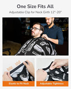 ULG Professional Hair Cutting Cape with Neck Duster Brush Waterproof Extra Large Size Salon Barber Cape Haircut Cape for Men
