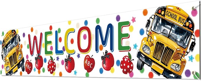 Letjolt Welcome Banner School Bus Back to School Supplies 6 Ft | Colorful by Letjolt
