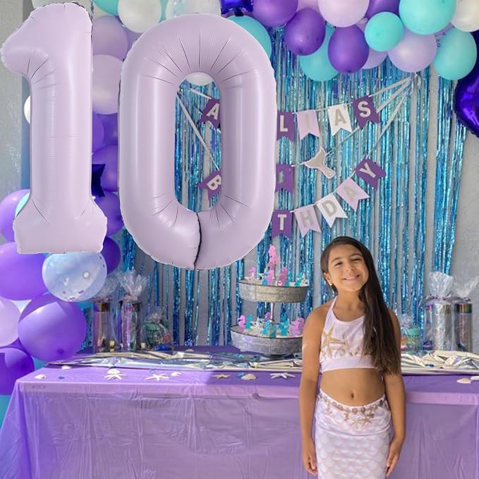 TONIFUL 40 Inch Pastel Purple Number 1 Balloon – Big Lilac Mylar Foil Number - Image 4