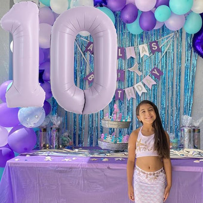 TONIFUL 40 Inch Pastel Purple Number 1 Balloon – Big Lilac Mylar Foil Number - Image 4