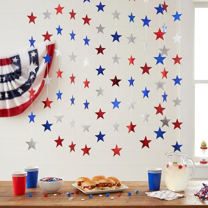 Patelai 10 Pack Total 130ft Glitter Star Garland - Image 4