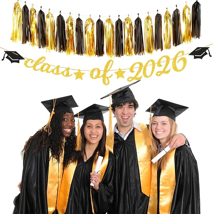Black Gold Graduation Party-Decorations Garland - Image 6