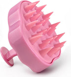 RELAXXO Scalp Massager Hair Growth – Exfoliator & Hair Scrubber for Scalp, Soft Bristles for Dandruff & Soothing Comfort, Shampoo Brush, Wet & Dry Use, Pink