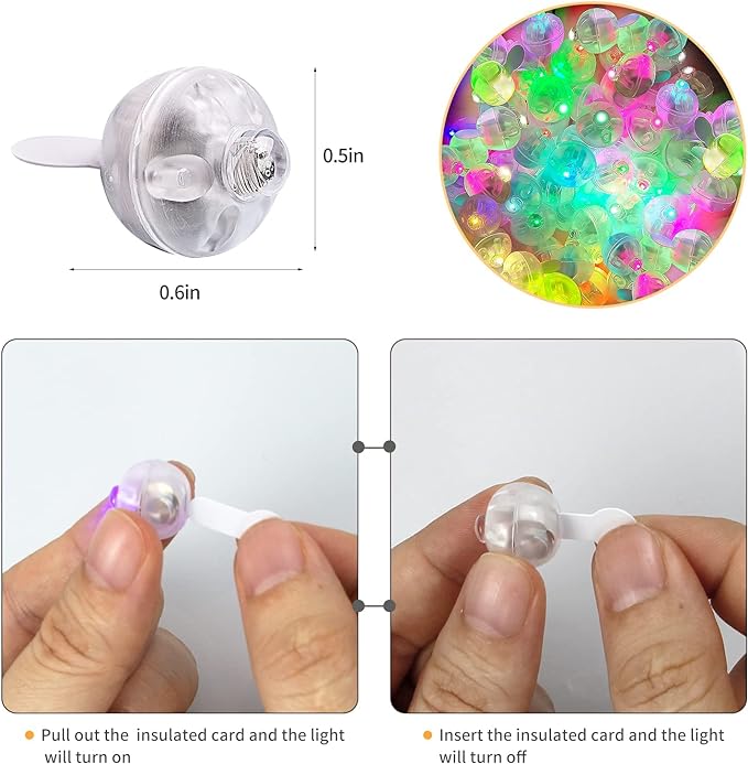Aogist 100pcs Mutilcolor Balloon Lights, Long Standby Time Waterproof Mini Ball - Image 3