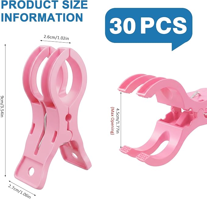 Putros 30 Pack Balloon Arch Clips 3.5 Inch Pink Spring Clamps - Image 2
