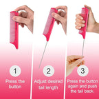 Rat Tail Combs for Parting, Protable Retractable Rat Tail Comb, Parting Combs for Hair Stylist, Fine Tooth Teasing Comb Stainless Steel Pin Tail, Easy to Carry (1 Pack-Pink)