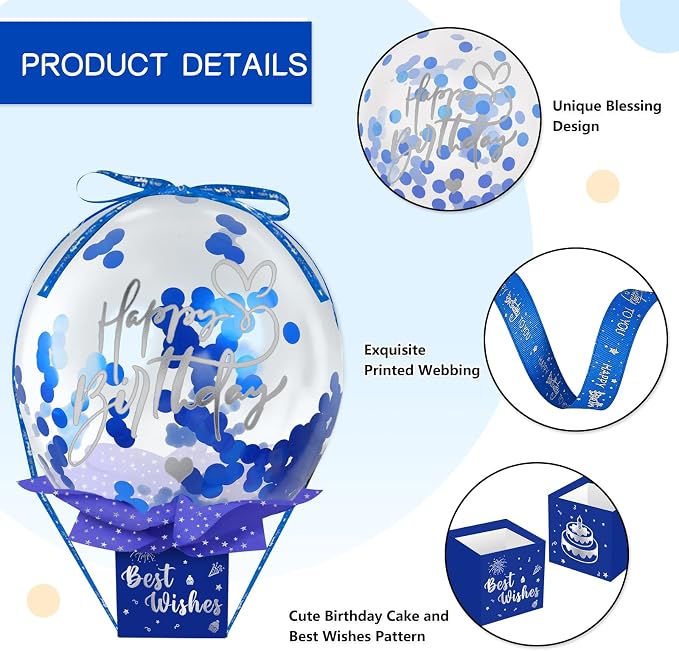 UQM Birthday Money Box for Cash Gift Pull, Funny Pull Money Balloon Box | Happy - Image 3